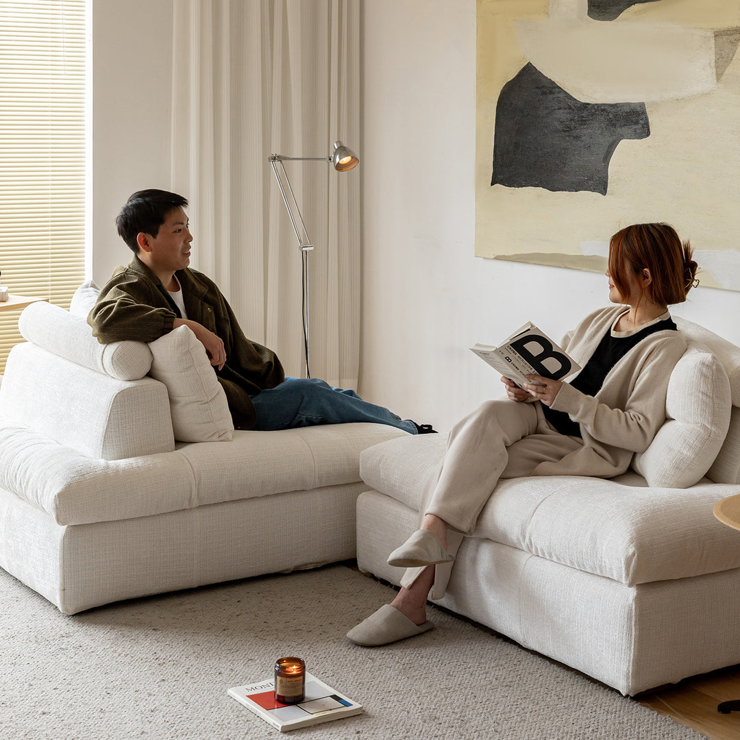 Scandinavian chenille velvet fabric modular 1 seater sofa GRAND